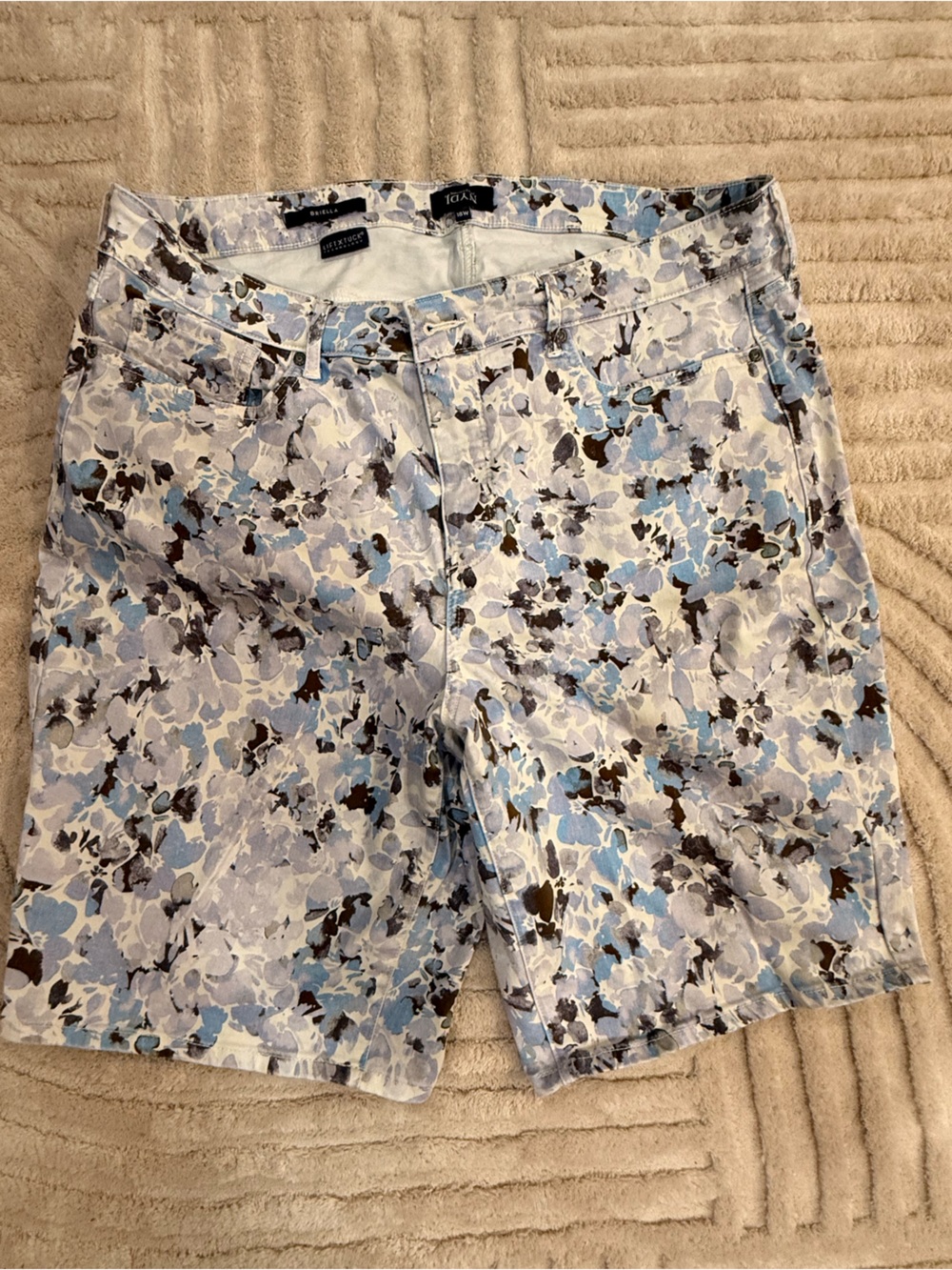 NYDJ Men's Floral Print Chinos in Light Blue and Brown